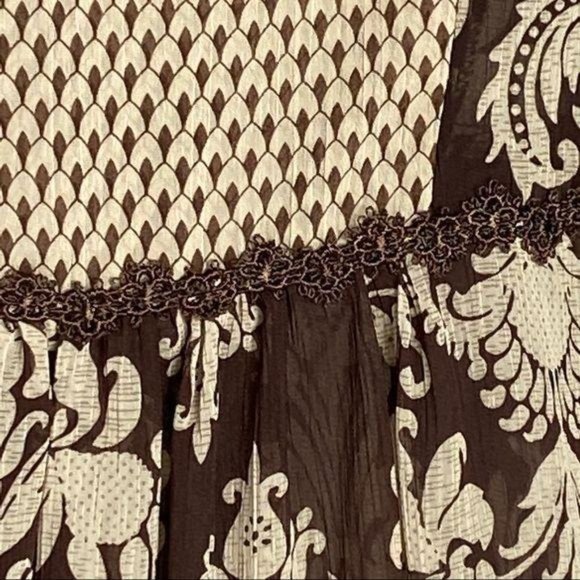 4/$25 Coco And Chase Tunic Blouse Peasant Floral V Neck Sheer Womens Sz M - Picture 5 of 14